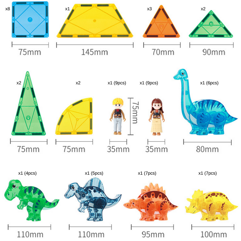 Magnetic Tiles Dinosaurs