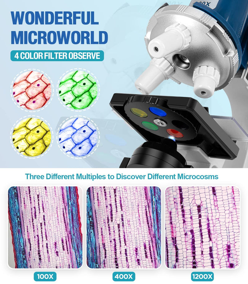 Microscope + 12 Prepared Slides